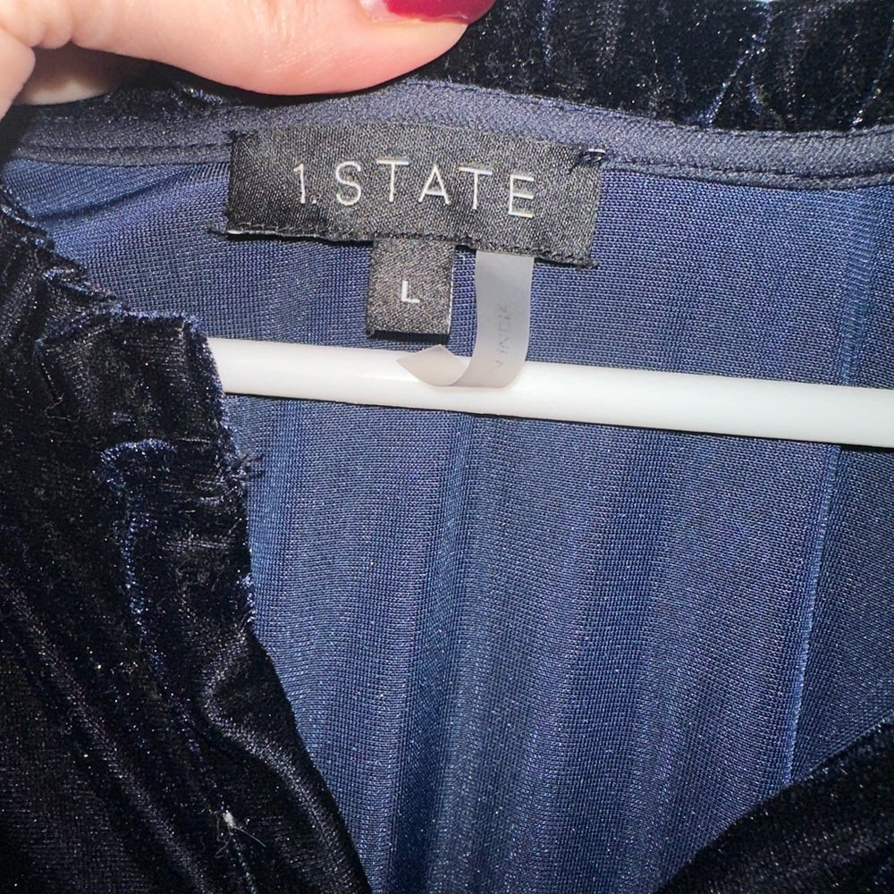 1. State Navy Velvet Holiday Dress - Picture 6 of 6